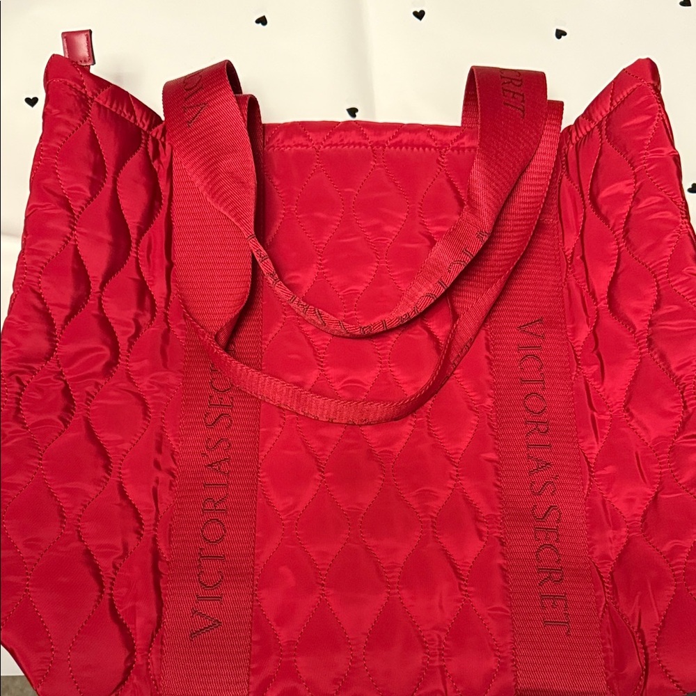 SALE ON BAGS! Victoria's Secret Vibrant Quilted Red Tote- BNWT